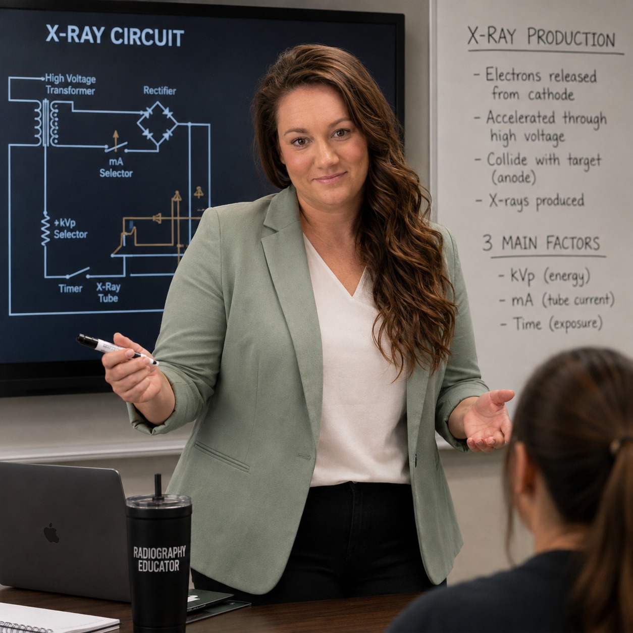 Alison Beckner teaching x-ray circuit concepts in the classroom