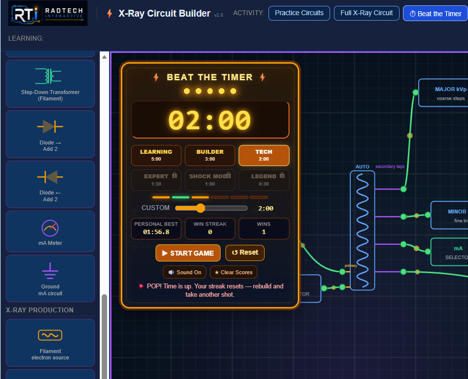 X-Ray Circuit Builder Beat the Timer mode